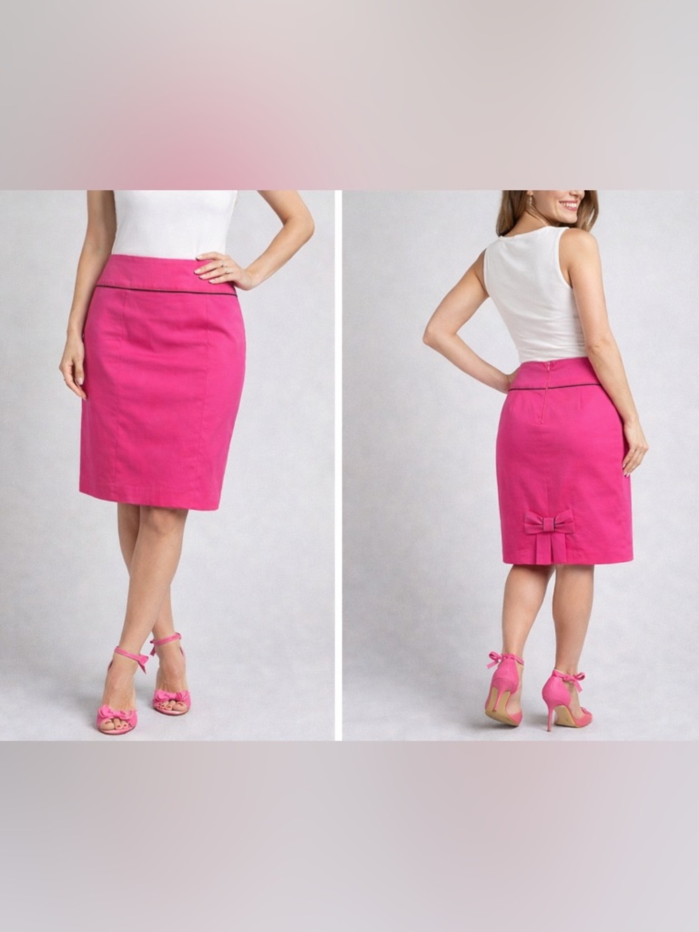 Atmosphere Hot Pink Pencil Skirt Bow Back Detail Size 10UK (6US)